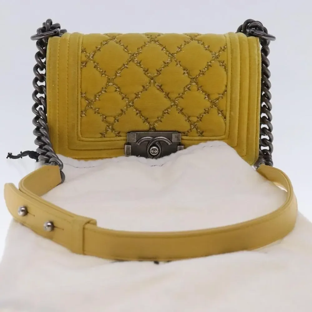 Chanel Matelasse 20 Chain Boy Shoulder Bag Yellow